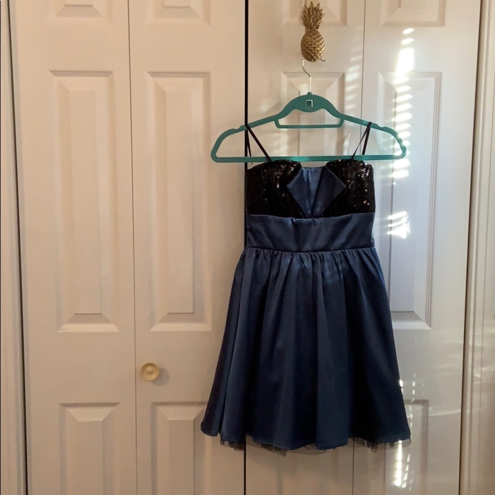As U Wish ✨3 for $25✨Navy Blue and Black Strapless Sequined Y2K Cocktail Dress